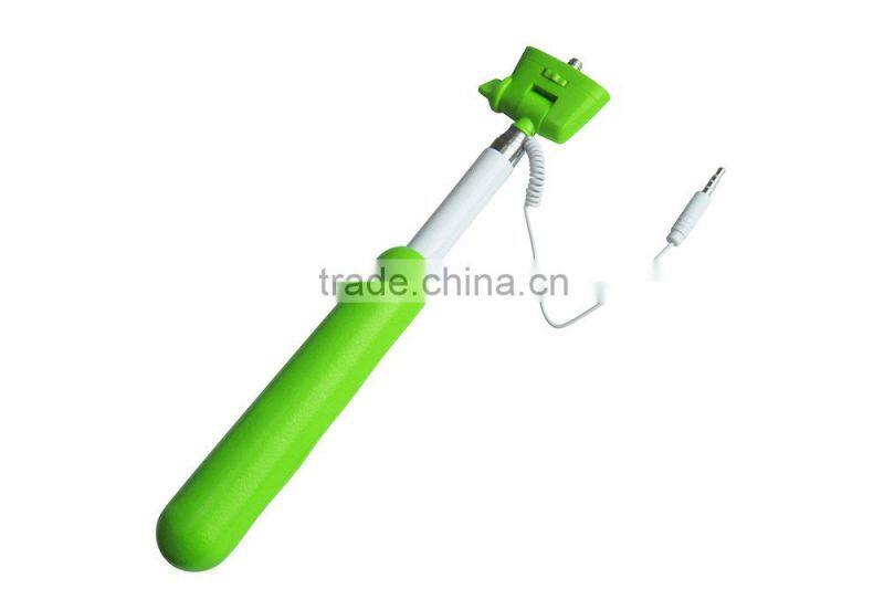 New Lightweight Extendable wired Selfie Stick Monopod with velvet pouch and gift box