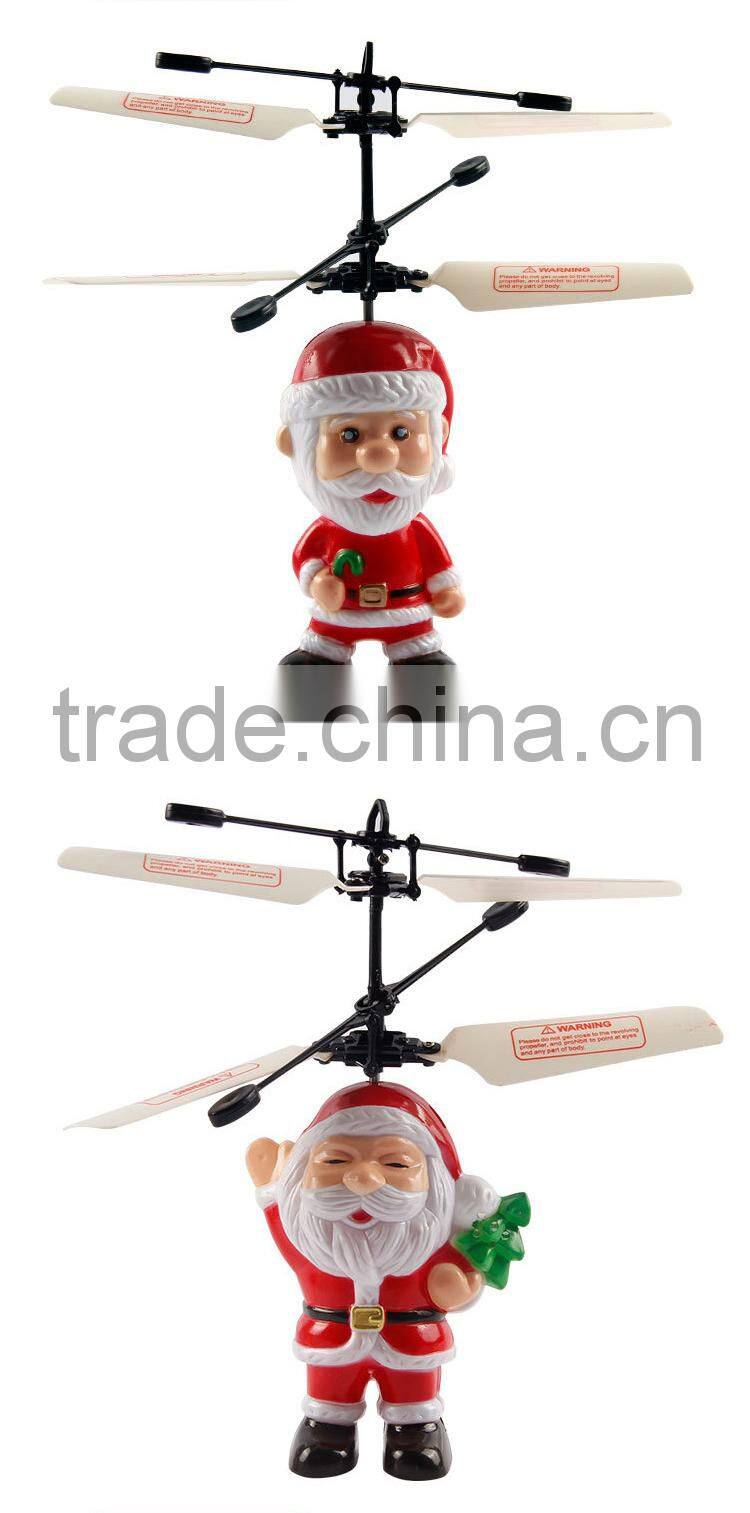 Infrared flying Santa Claus hand inductive control helicopter boys gift best toys for 2015 christmas gift in hot sale