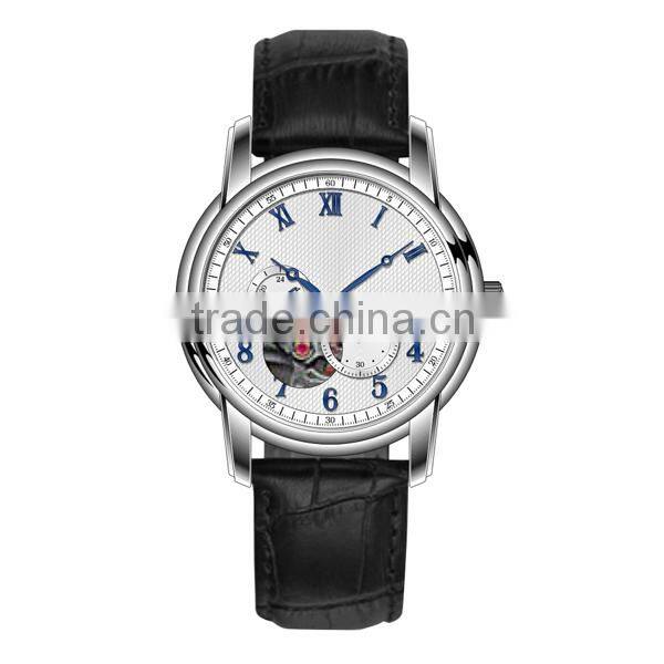 Skeleton back stainless steel automatic watch