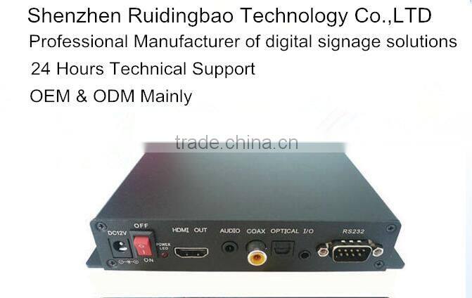 RDB PIR sensor advertising signage player with RS232 Control,6 LED push buttons DS005B-10
