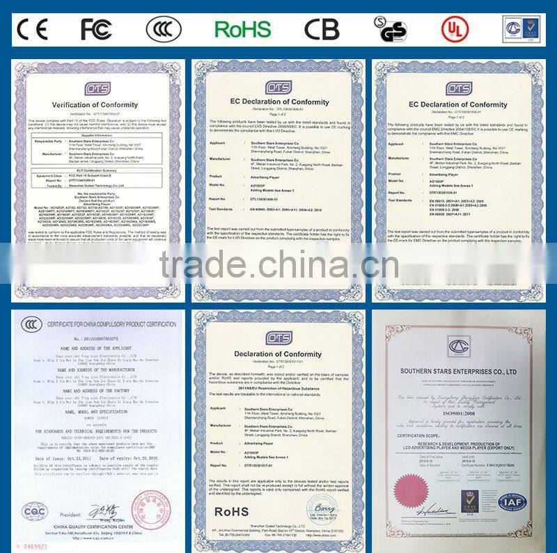 Flintstone digital wall mounted 15 inch hd lcd video display