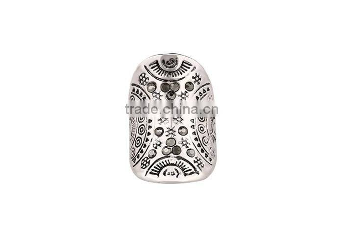 Ethnic vintage jewelry zinc alloy rhinestone new design gold finger ring for women