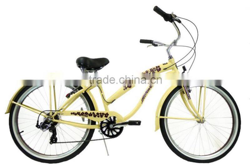 2016 26 inch 7 SPEED ladies beach cruiser bike/adult beach cruiser bike/standard beach cruiser chopper bike for sale
