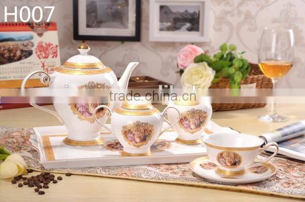 europe styple 200ml bone china cup & saucer flower with gold-rim cup with saucer