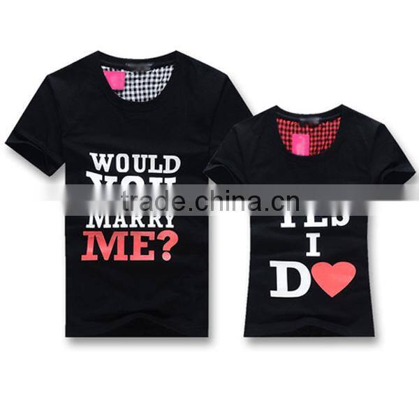 Cotton printing t-shirt for lover , cute couple t-shirt designs , unisex design couple t-shirt (lyt0300070)