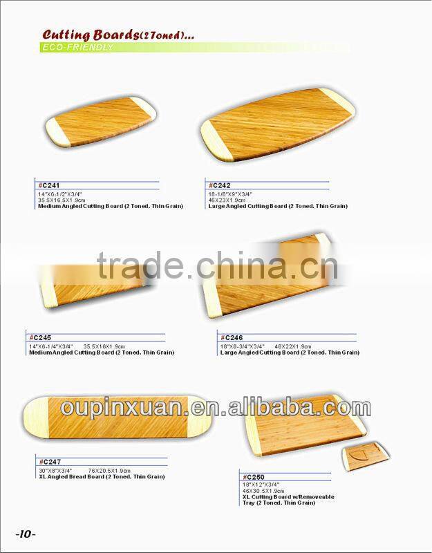 2014 Hot selling and high quaility 2 toned bamboo chopping board for wholesale with LFGB,FDA