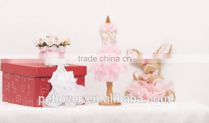 Dog clothes dog wedding dress with pearl