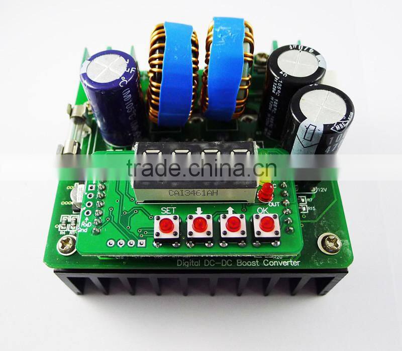 Digital Led 400W 10A DC Step-up constant voltage current boost Converter 8V-80V dc to dc boost converter