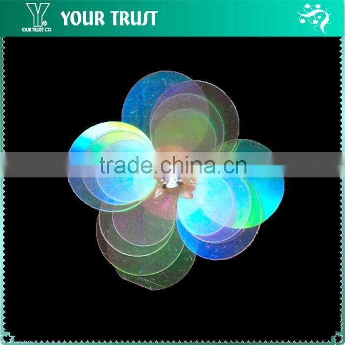 Black Beaded White Black Brown Turquoise Sequin Applique Patch