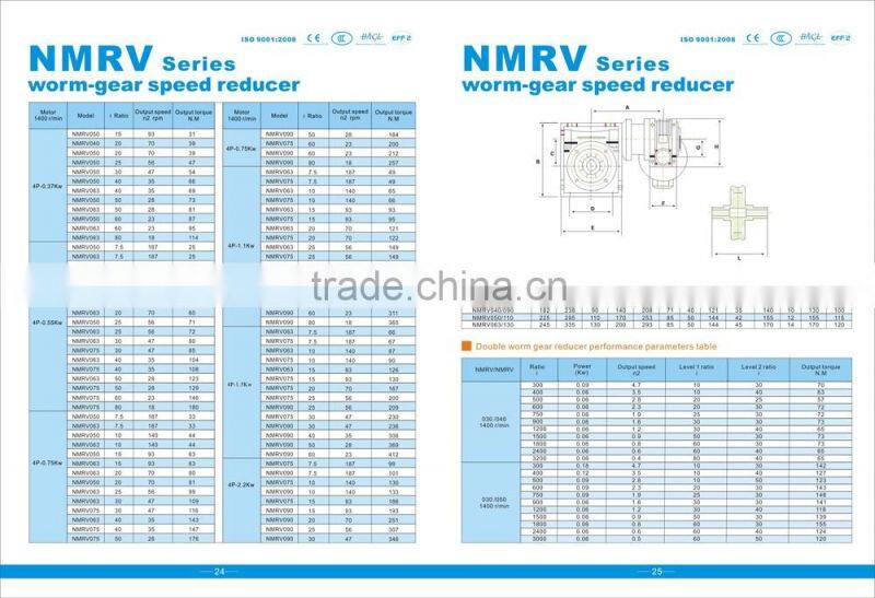 reducer nmrv worm gear reducer