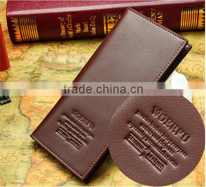 China direct male leather purse men long PU hand wallet