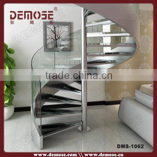 Spiral stairs with glass railing/Best quality spiral staircase for sale