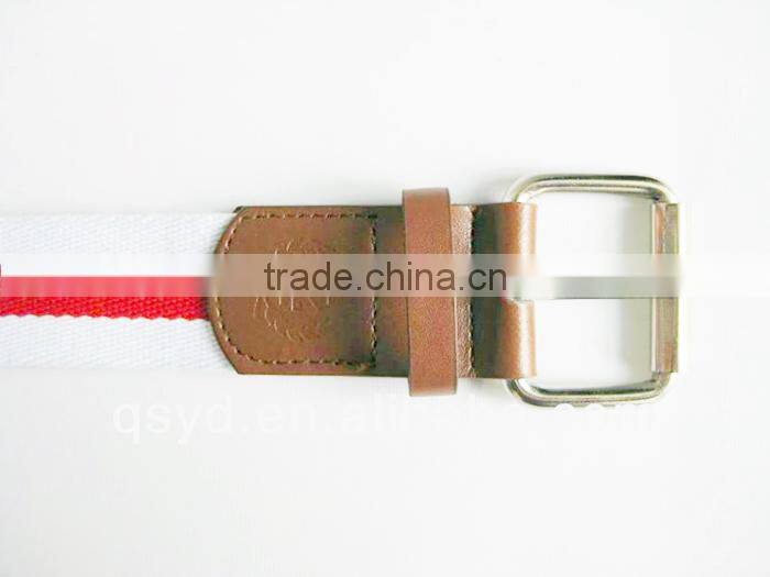 double colors women fashion red stripe white canvas belt