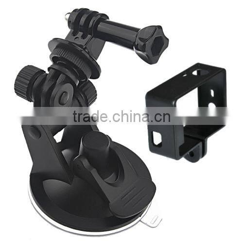 for GoPro HERO4 /3+ /3 2 in 1 Suction Cup Mount + Frame Mount Set