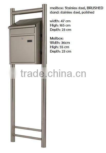 Water proof lockable mailbox,Stainless steel free standing mailbox