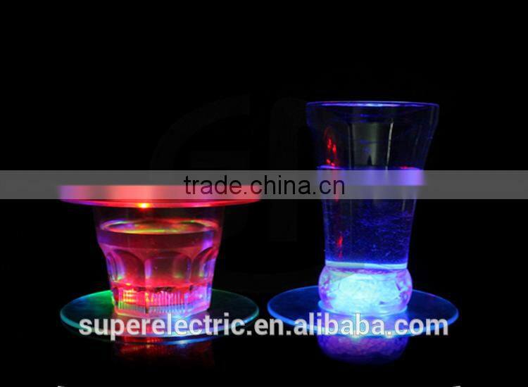 Hot sale transparent led bottle mats customized design light up led drink coaster
