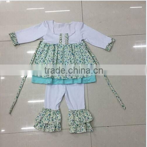 2016 Hot sale rose garden little girls boutique mustard pie remake clothing set