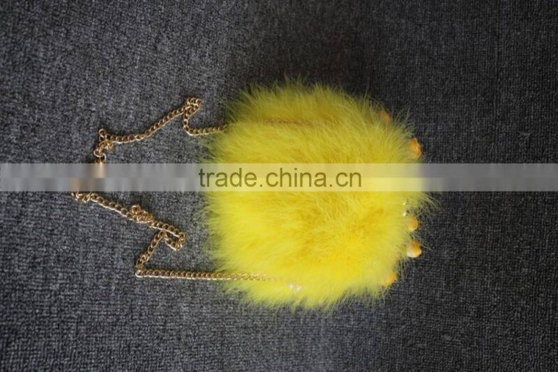 genuine leather the turkey fur material woman style hand bags fashion woman bags