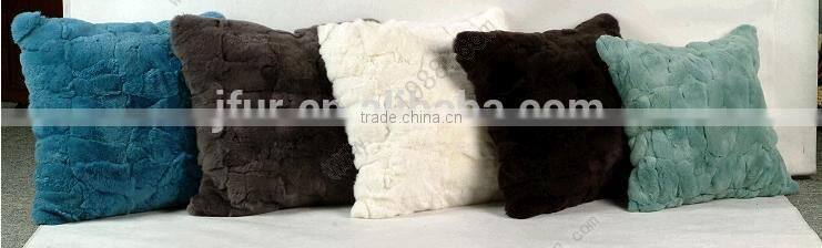 Glamour Colors Rabbit Fur Pillow Case Real Animal Fur Cushion 2016 Creative Design