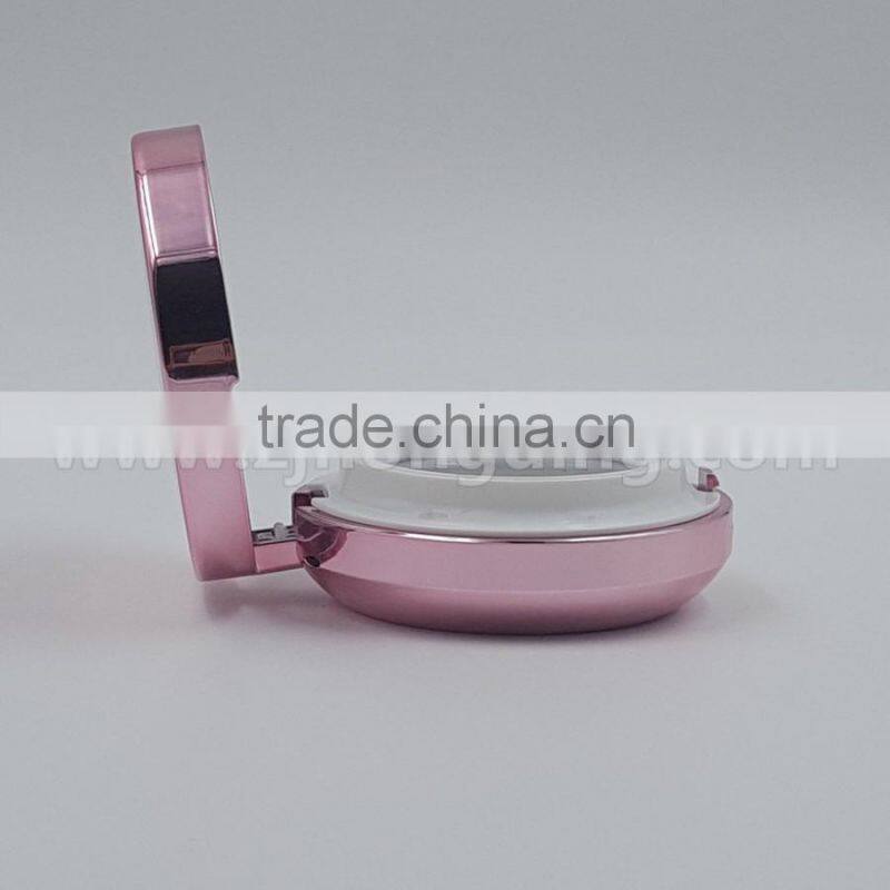 15g Round black compact powder case, double layer cosmetic compact powder box for solid perfume