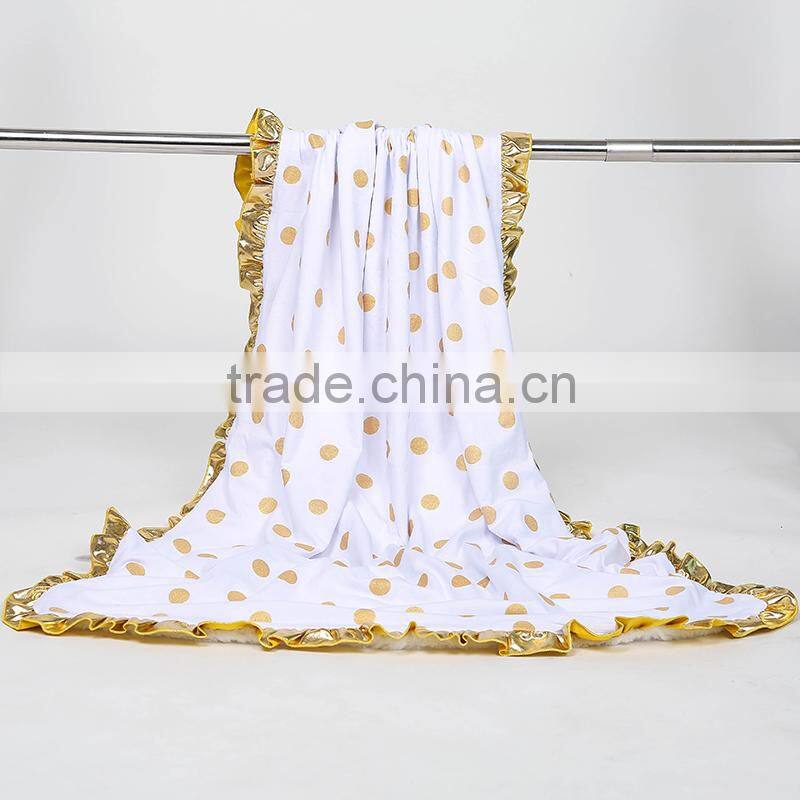 gold dot blankets 2015 hot selling polka baby blanket