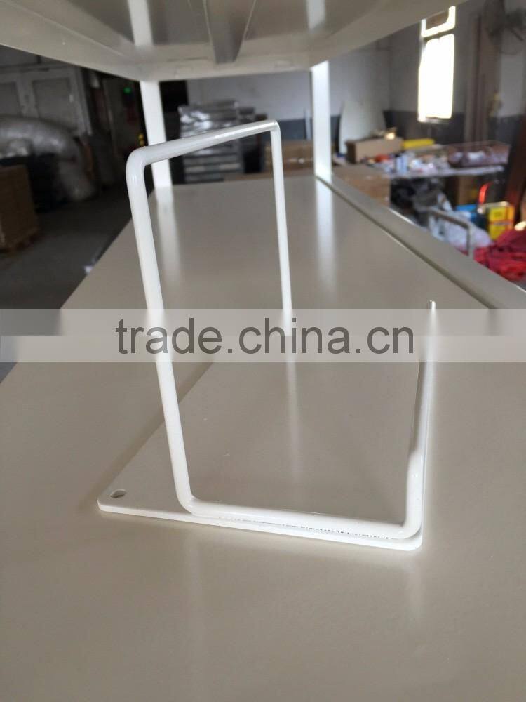 Powder Coating White Counter top Book Store Display Shelves