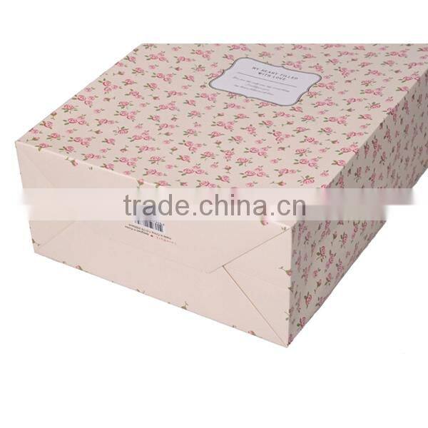 Pink Rose Bloom Birthday Paper Gift Bag