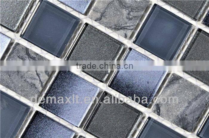 wall decoration material stone mixed glass mosaic tile