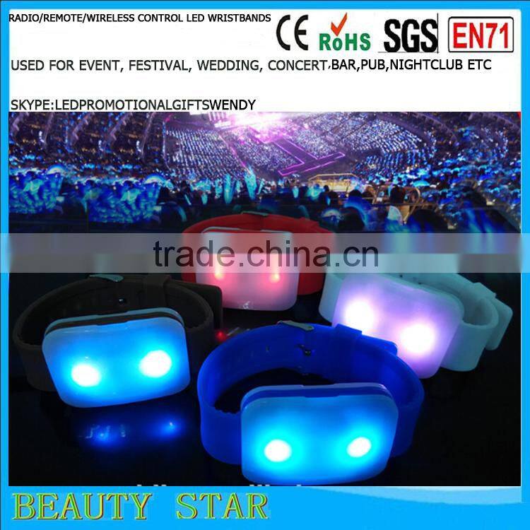 Hot selling led bracelet logo,customized led bracelet logo,radio/remote/wireless led bracelet logo for party,festival