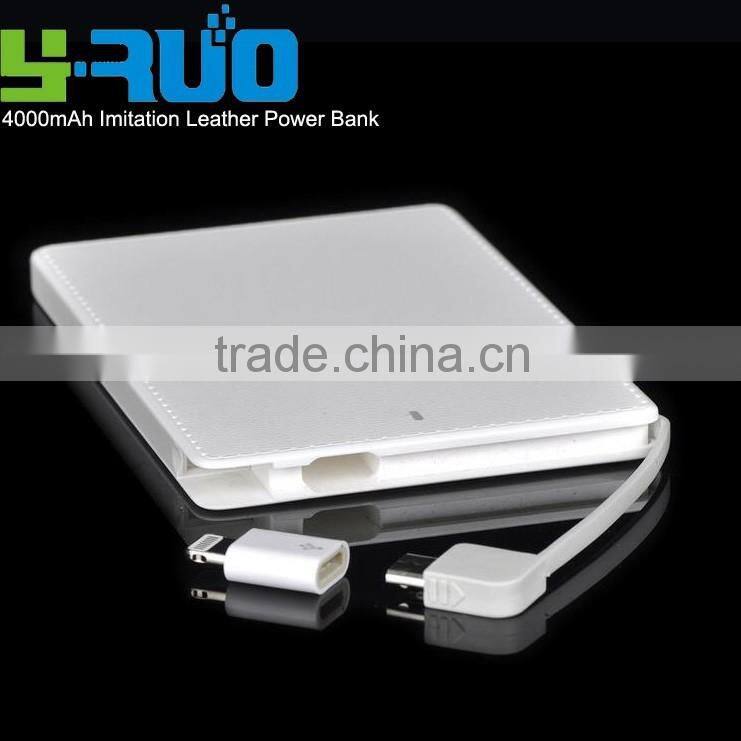 Mobile Power Bank Portable Charger with Built-in USB Charging Cable for Smartphones and Tablets