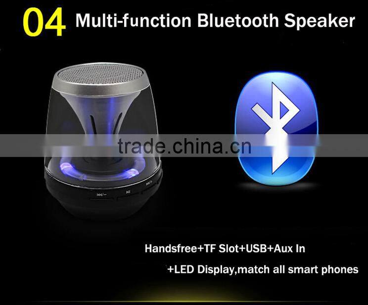 Wireless LED Bluetooth speaker Hi-Fi speaker with TF card aux FM Mic