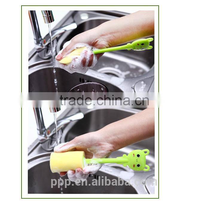 bear shaped sponge cup cleaning brush children color sponge bottle cleaning brushes
