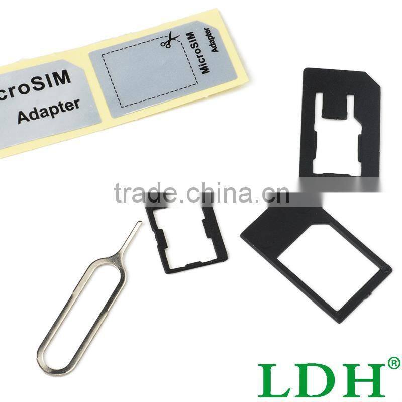 3 in 1 Nano Micro Standard SIM Card Adaptor Adapter & Tools For Iphone 4 4S 5 Black XDA1174