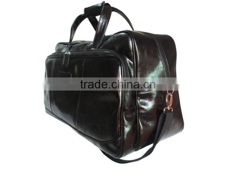 2016 New fashion design Popular crinkle black PU travel Bag for Lady/Men