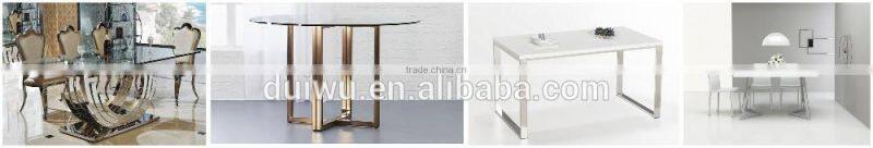 2016 modern stainless steel base rotating marble table top round dining table