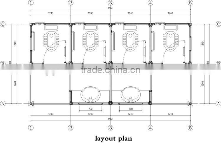 2016 Hot Selling China Public Cabin Movable Portable 4K Mobile Toilet