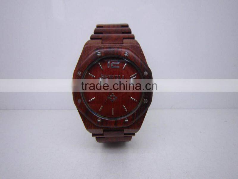 100% natural wood watch red sandal wood unisex style Japan movement water proof natural wood watch
