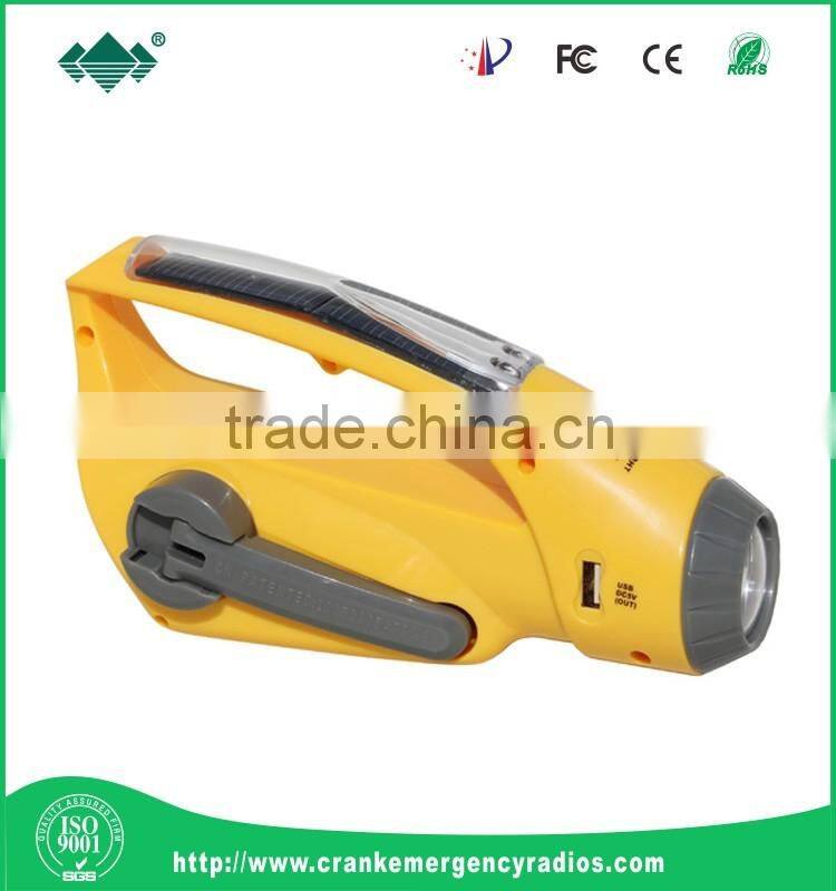 Hand Crank All-Purpose LED Flashlight Recharge flashlight Hand solar flashlight