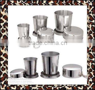 180ml Stainless steel folding drinking cup with 3 sections