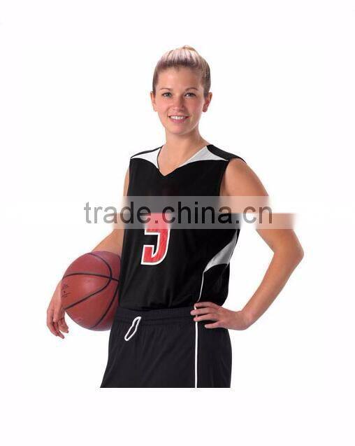 Daijun OEM new design black women's basketball uniform
