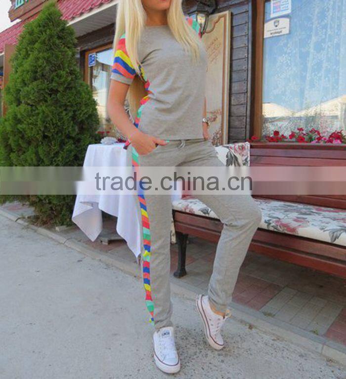 New stylish sexy hot girls dress for sports popular gray comfortable sport dresses two-pieces casual dress for women wholesale