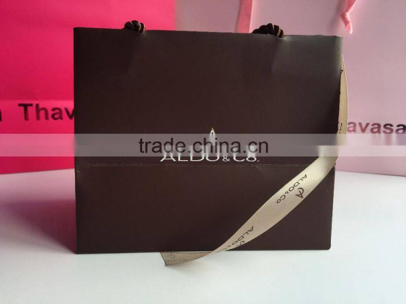 beuatiful purple flowers gift paper Packaging Bag shopping paper bag with handlle for shopping