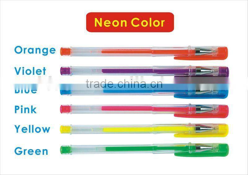 Glitter Color Hot Sale Gel Pen/color gel ink pen