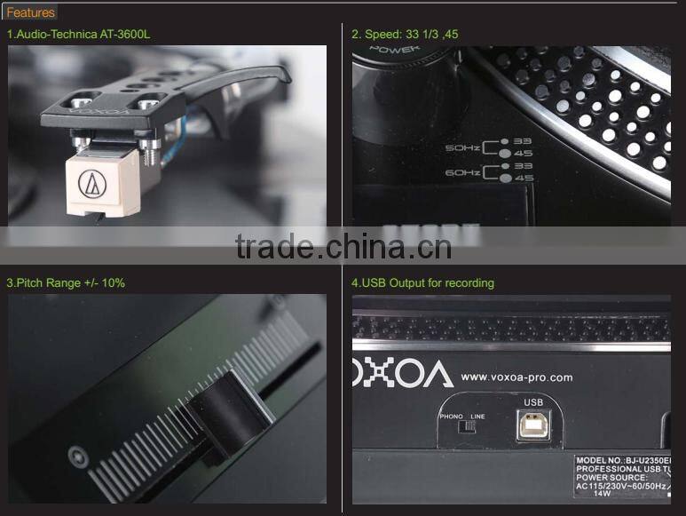 VOXOA T40 33/45 two speed turntable player, classic USB Turntable for DJ music lover 2016