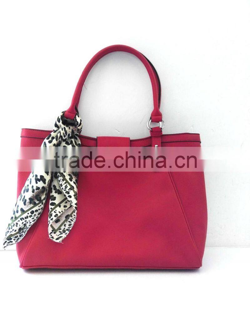 Red tote bag with Silk kerchief
