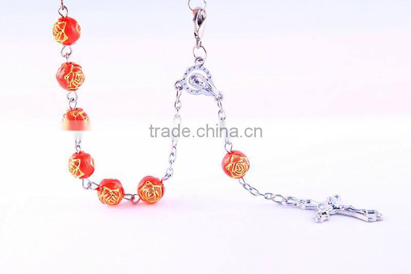 multicolor handmade rosary bracelet