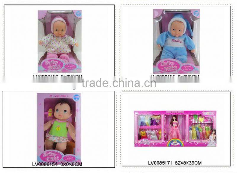 2013 New design good quanlity ( plush body +vinyl head and hand) funny walking Baby doll with music for kids play with EN71/ROHS