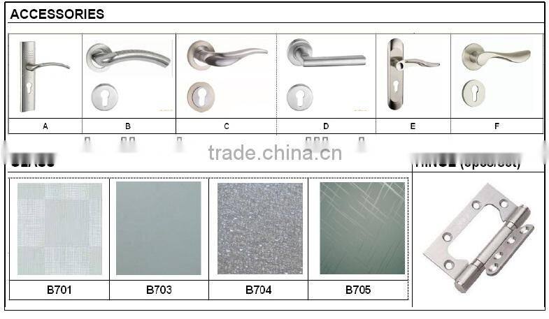 Interior wooden PVC MDF Doors for hotels (HB-8222)