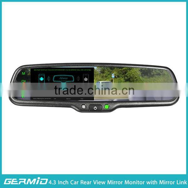4.3 inch car lcd monitor with mirror link mirror,back up camera display