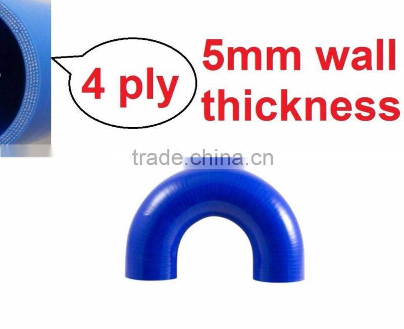 Blue 7/8'' 22mm 180 degree Elbow Silicone Hose Pipe 102mm U shape Coupler Turbo